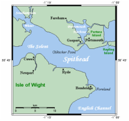 Picture: Map showing Portsmouth & Spithead